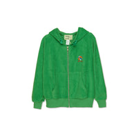 Wander and Wonder  Lime Terry Zip Up Hoodie