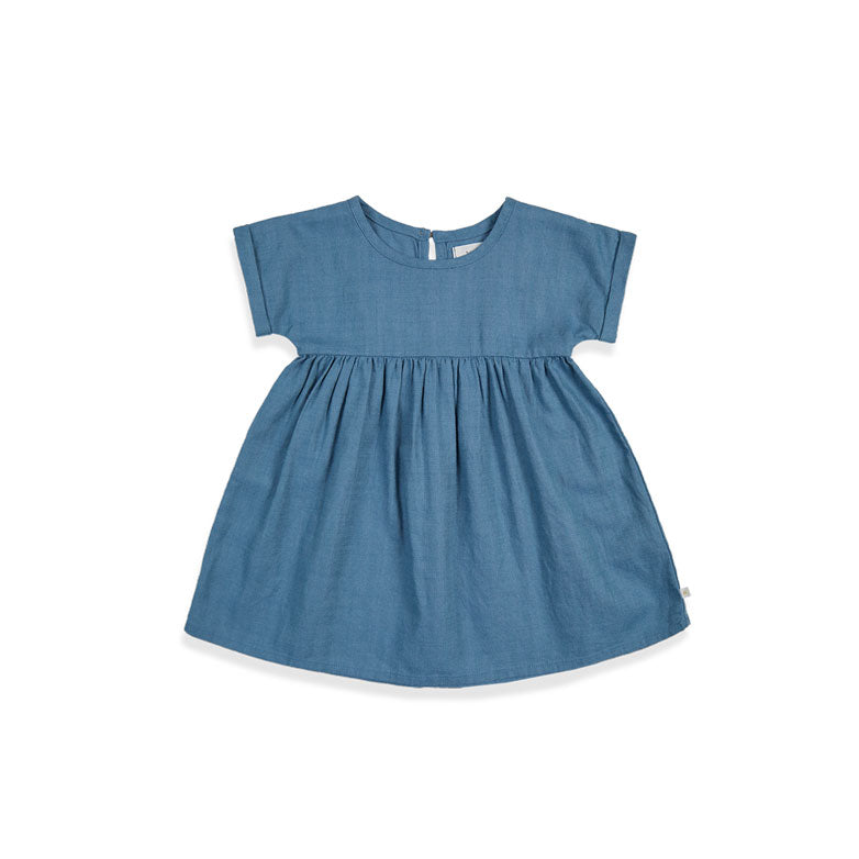 Bene Bene Blue Linen Blend Roll Up Dress