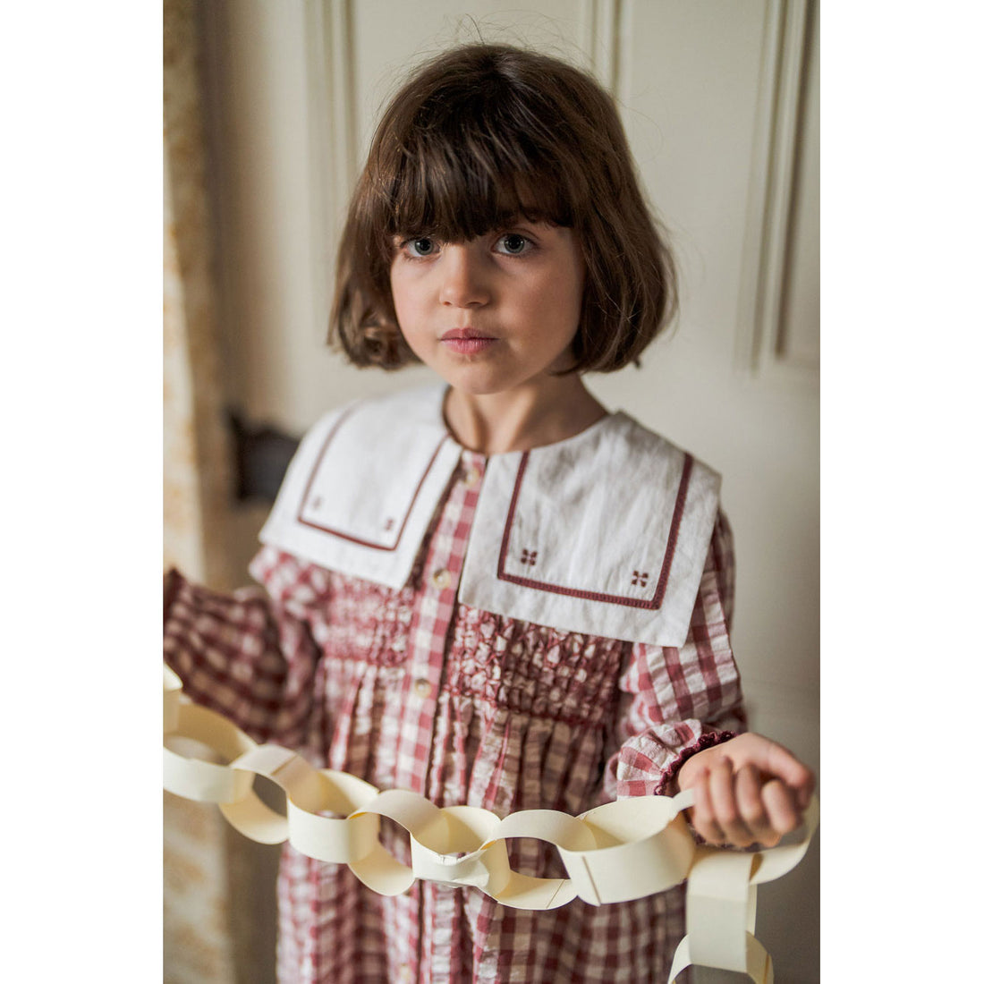 Little Cotton Clothes Seersucker Gingham Smocked Sabrina Dress