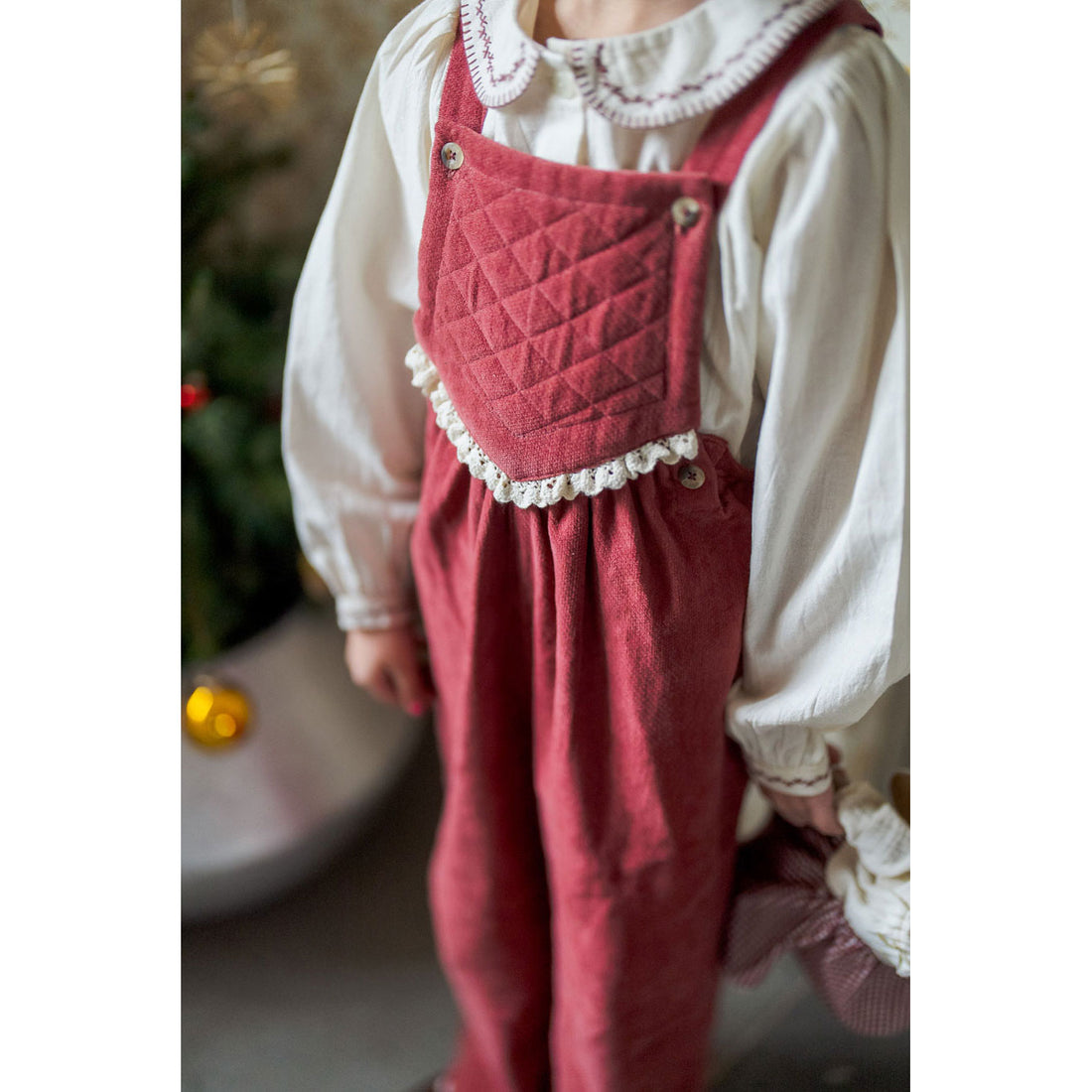 Little Cotton Clothes Apple Butter Velvet Veronica Dungarees