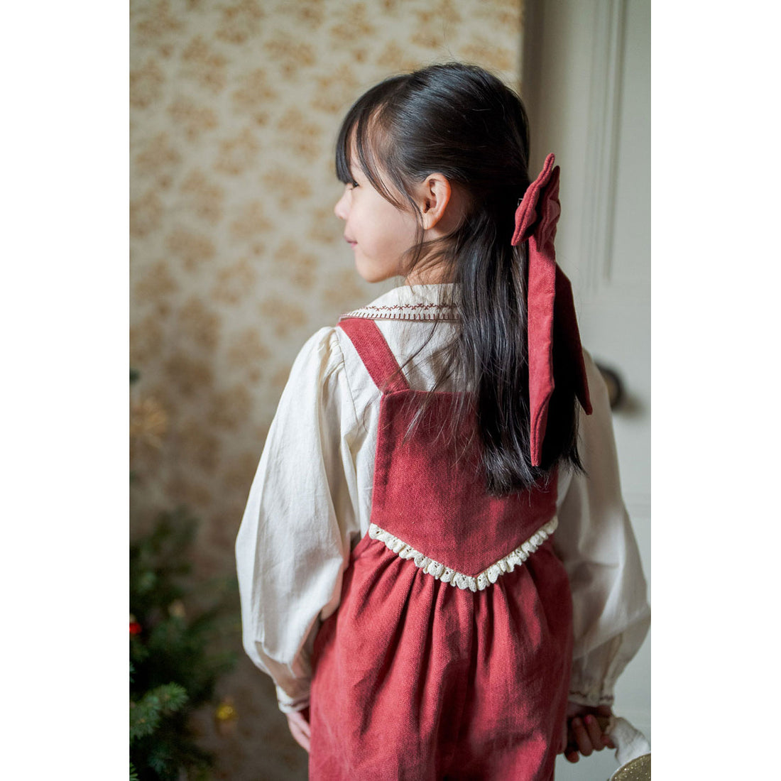 Little Cotton Clothes Apple Butter Velvet Veronica Dungarees