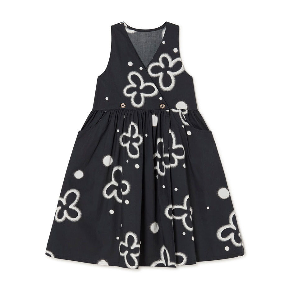 Little Creative Factory Black Wonderbloom Wrap Dress