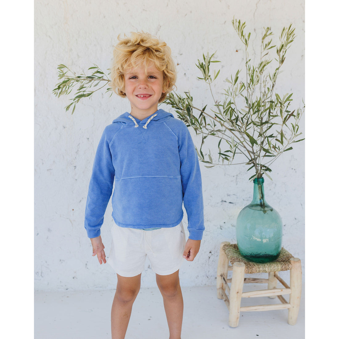 Buho Blue Surf Hood Fleece Pullover