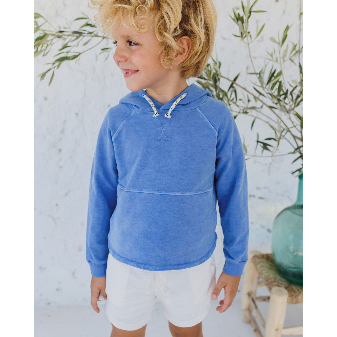 Buho Blue Surf Hood Fleece Pullover