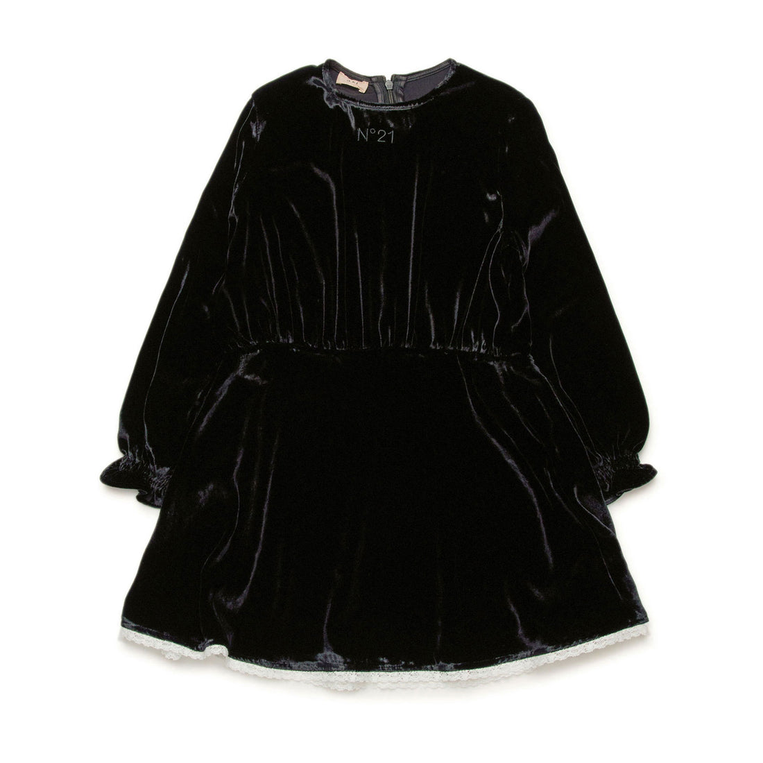 N21 Black Smooth Velvet Dress with Lace 6 Ladida