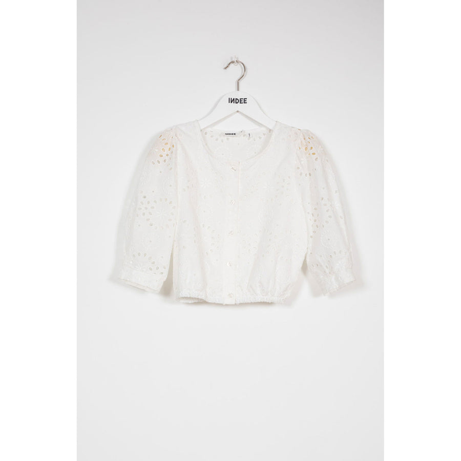 Indee Off White 3/4 Lace Poway Top