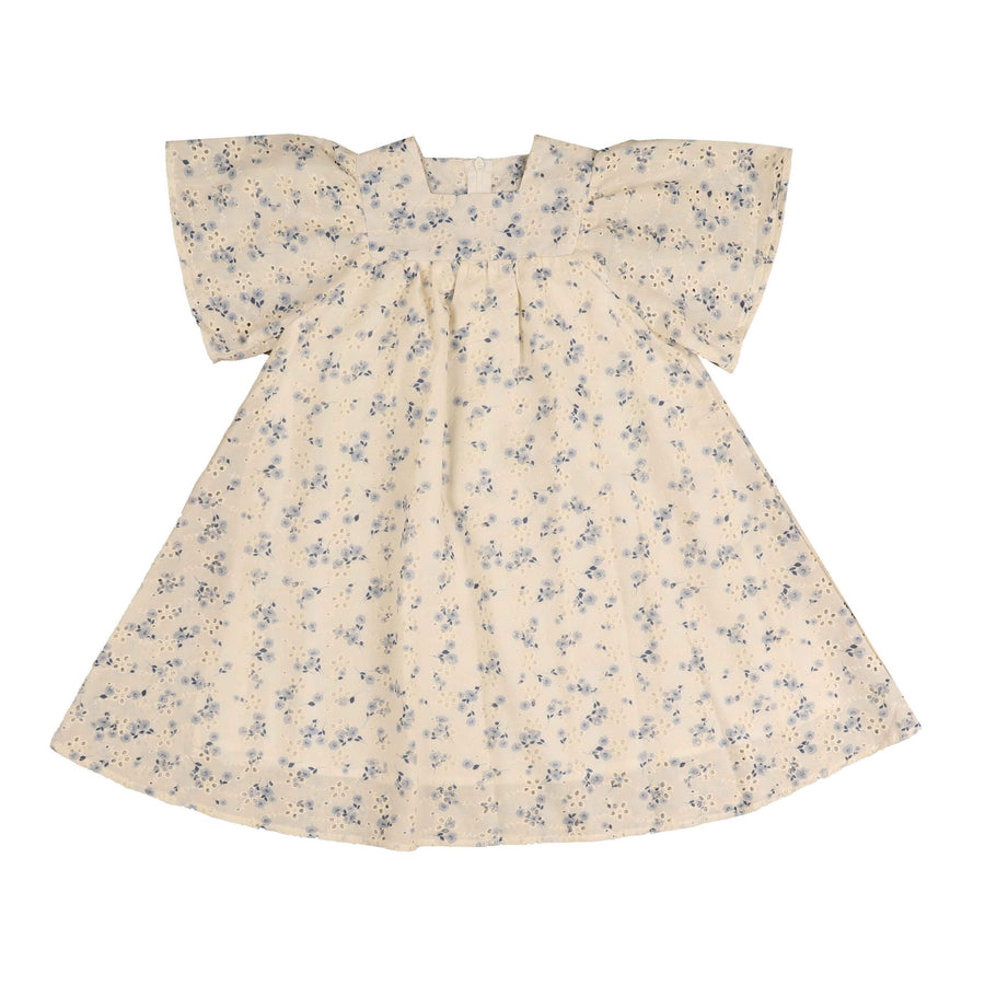 Noma Light Blue Printed Eyelet Dress