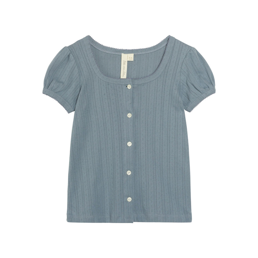 Little Cotton Clothes Lead Organic Pointelle Button Tshirt