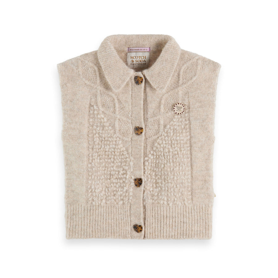 Scotch Shrunk Ecru Melange Knit Spencer