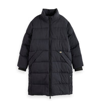 Scotch Shrunk Black Long Length Puffer Coat