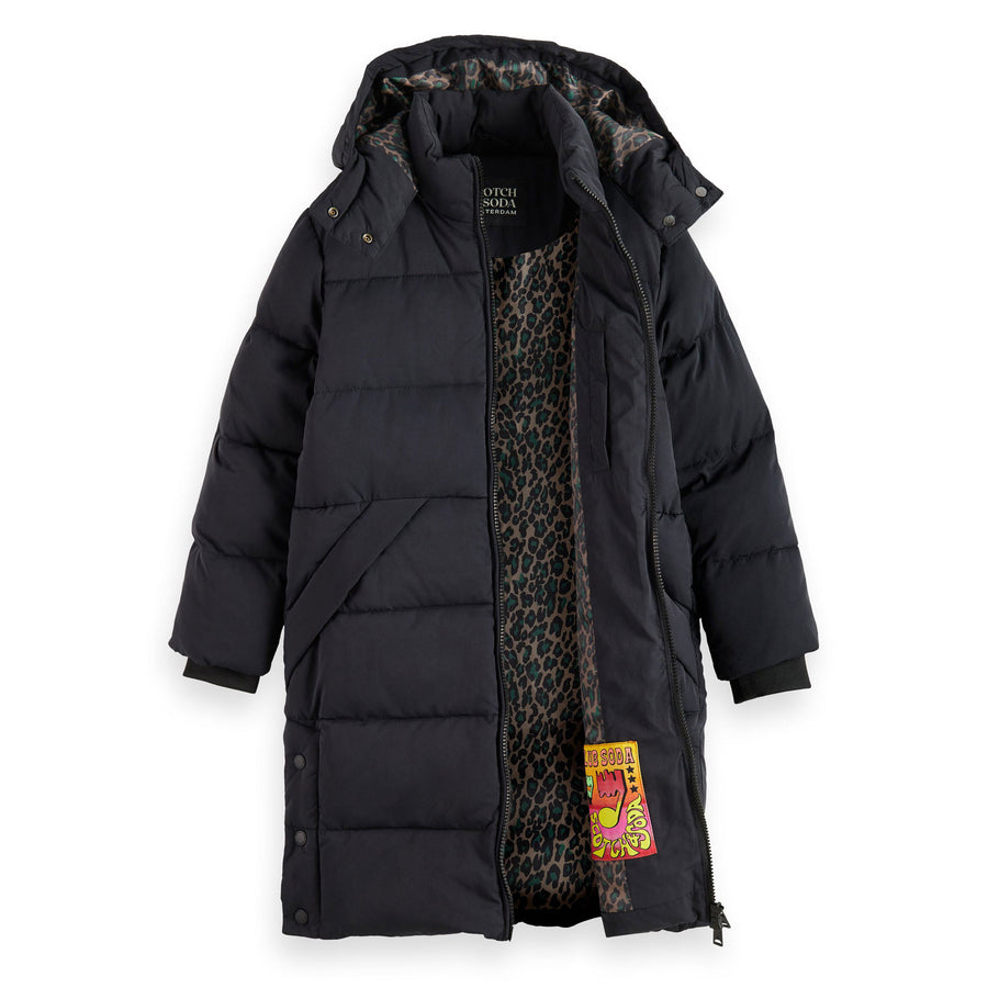 Scotch Shrunk Black Long Length Puffer Coat