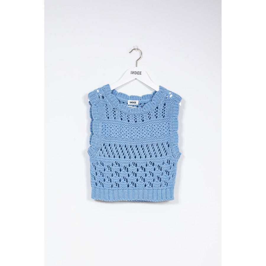 Indee Astral Blue Crochet Tank Top