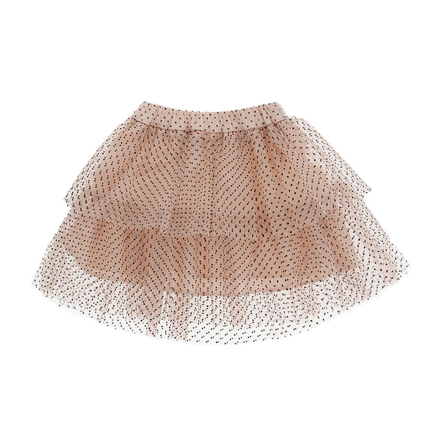 Philosophy Pink/Black Polka Dot Tulle Ruffled Skirt