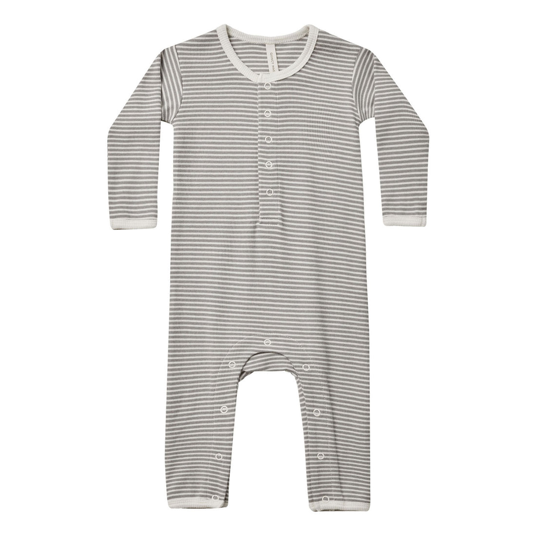 Quincy Mae Lagoon Micro Stripe Ribbed Baby Jumpsuit