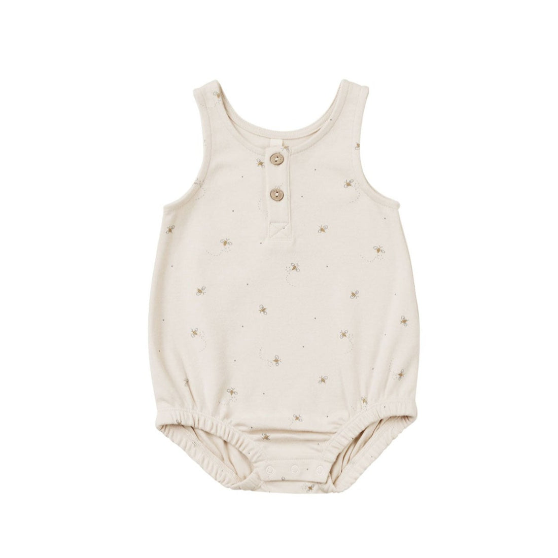 Quincy Mae Natural Bees Sleeveless Bubble Romper