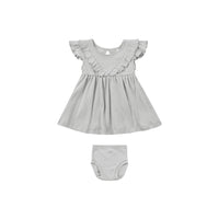 Quincy Mae Cloud Sleeveless Ruffle V Dress