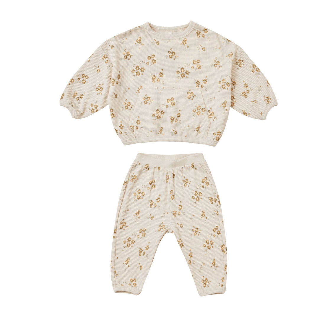 Quincy Mae Honey Flower Waffle Slouch Set