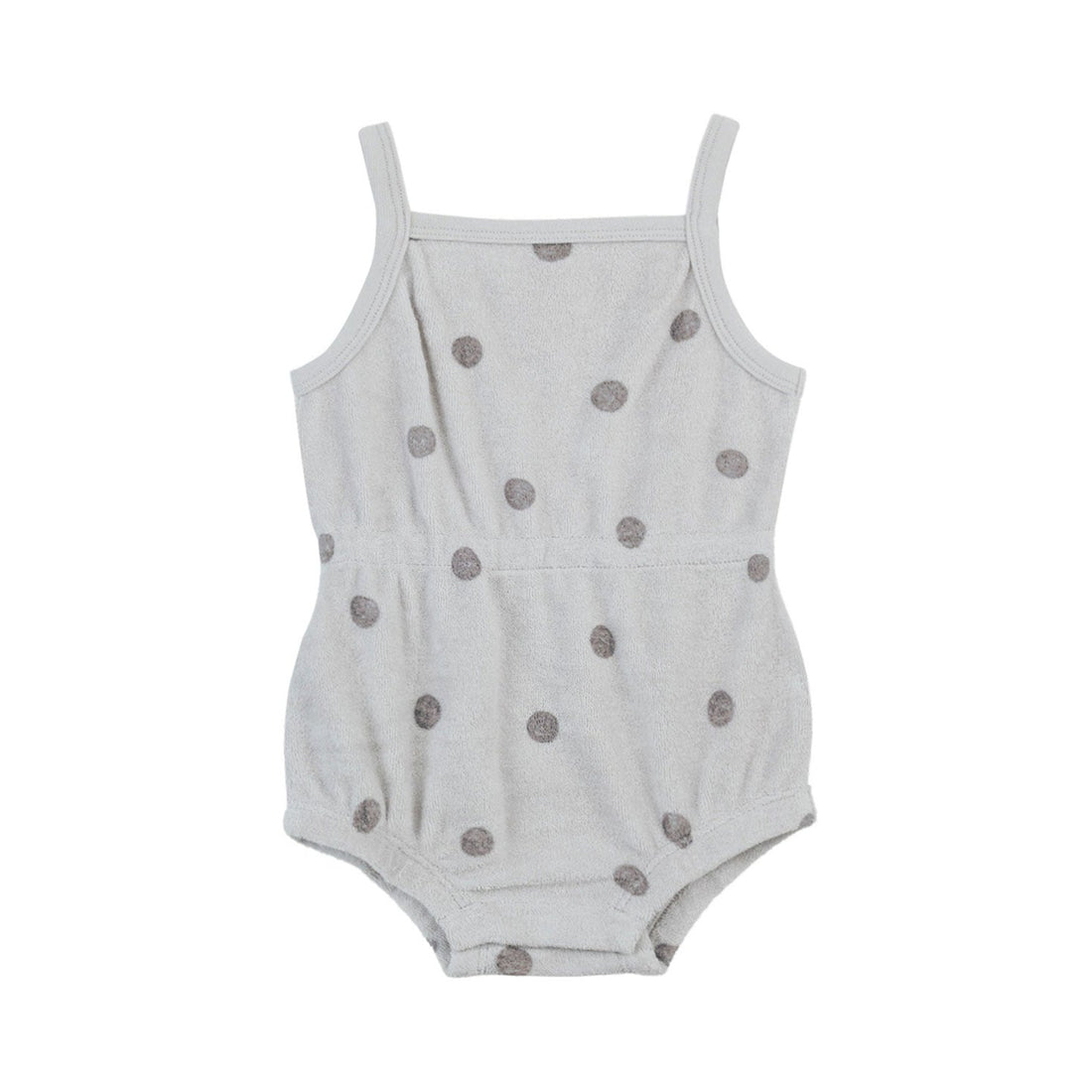 Quincy Mae Cloud Polka Dot Terry Cinch Romper