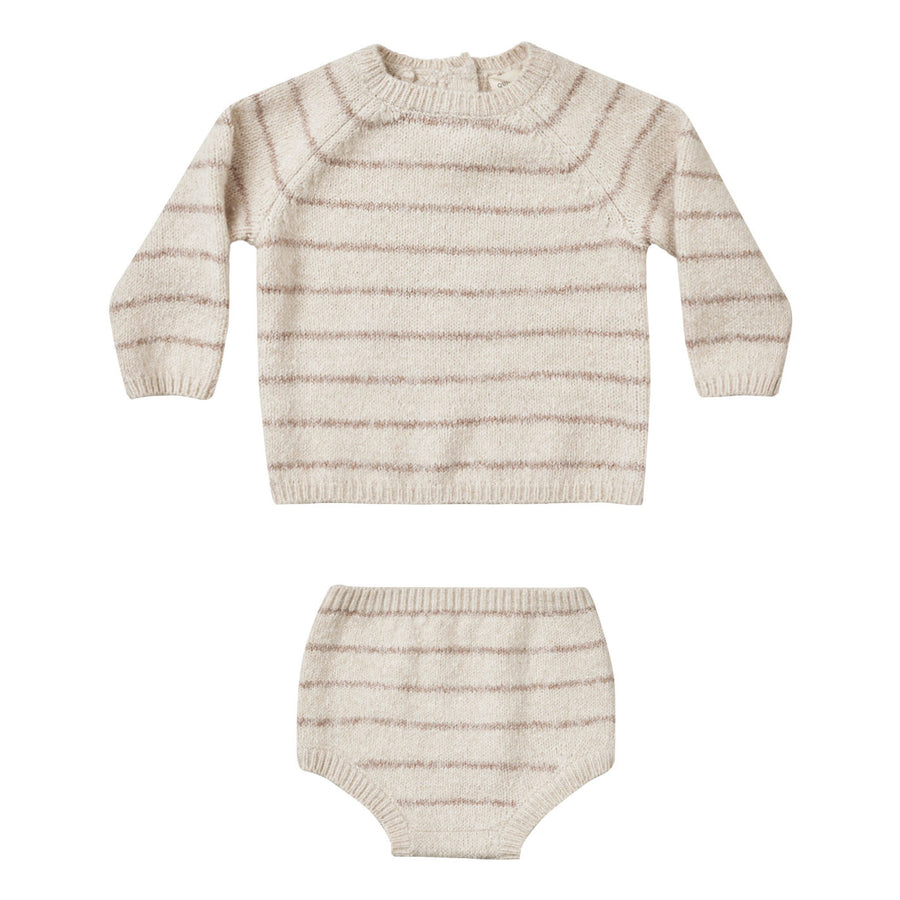 Quincy Mae Heathered Oat Stripe Bailey Knit Set