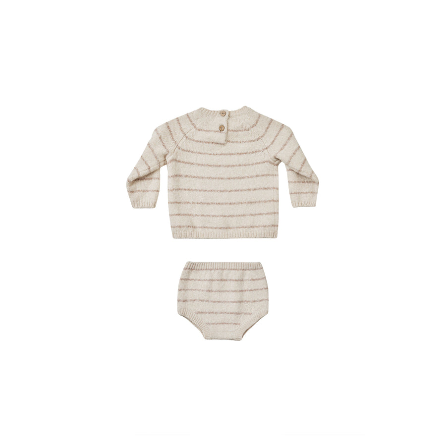 Quincy Mae Heathered Oat Stripe Bailey Knit Set