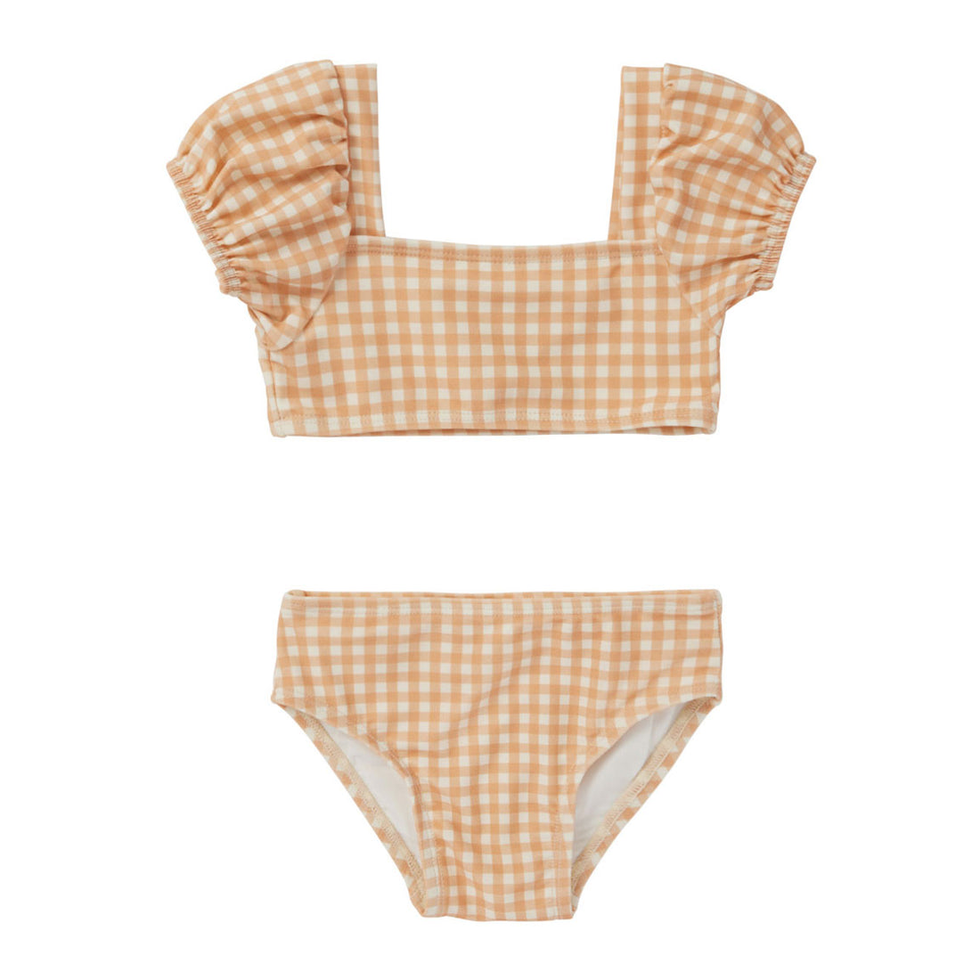 Quincy Mae Melon Gingham Zippy Two-Piece