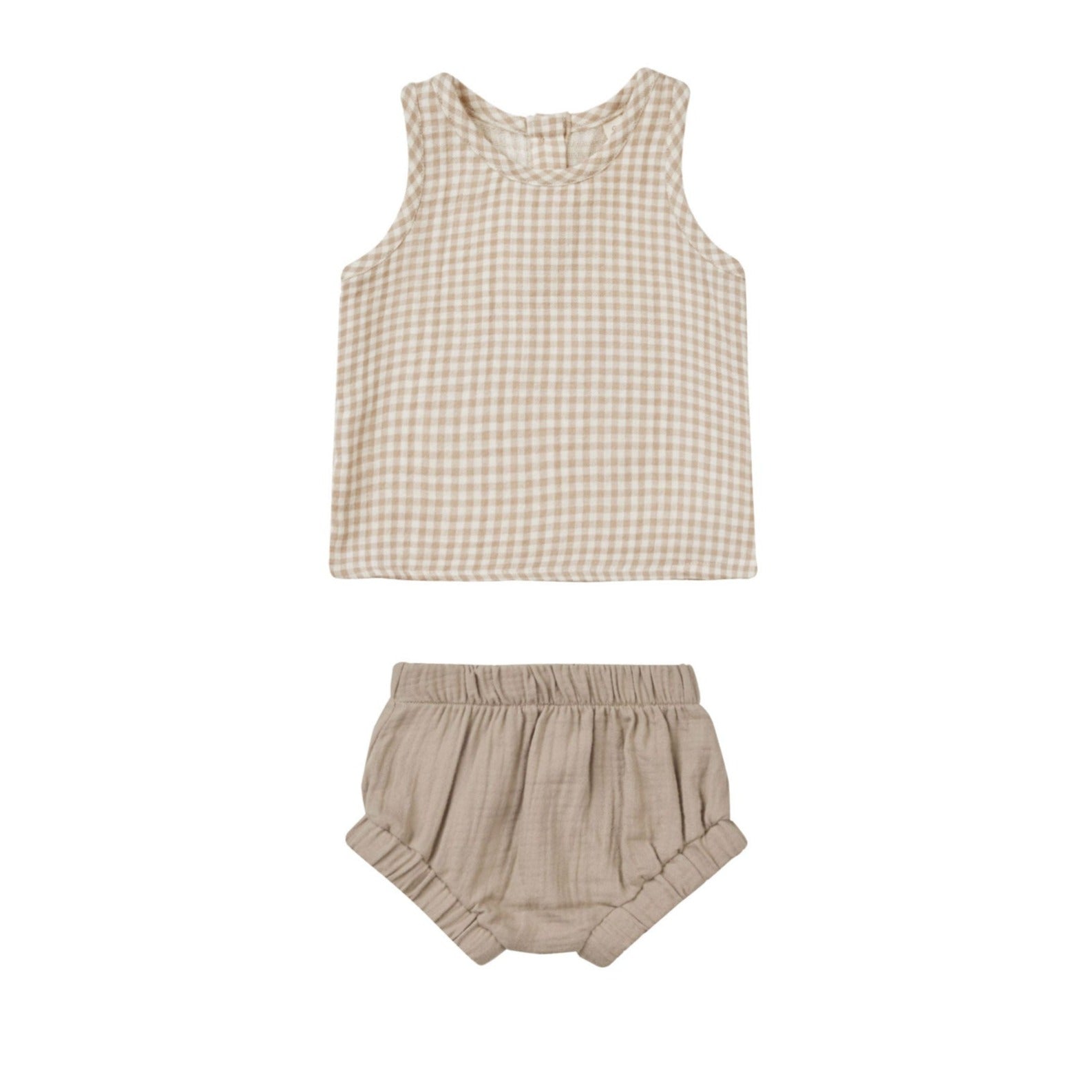 Quincy Mae Oat Gingham Woven Tank + Short Set – Ladida