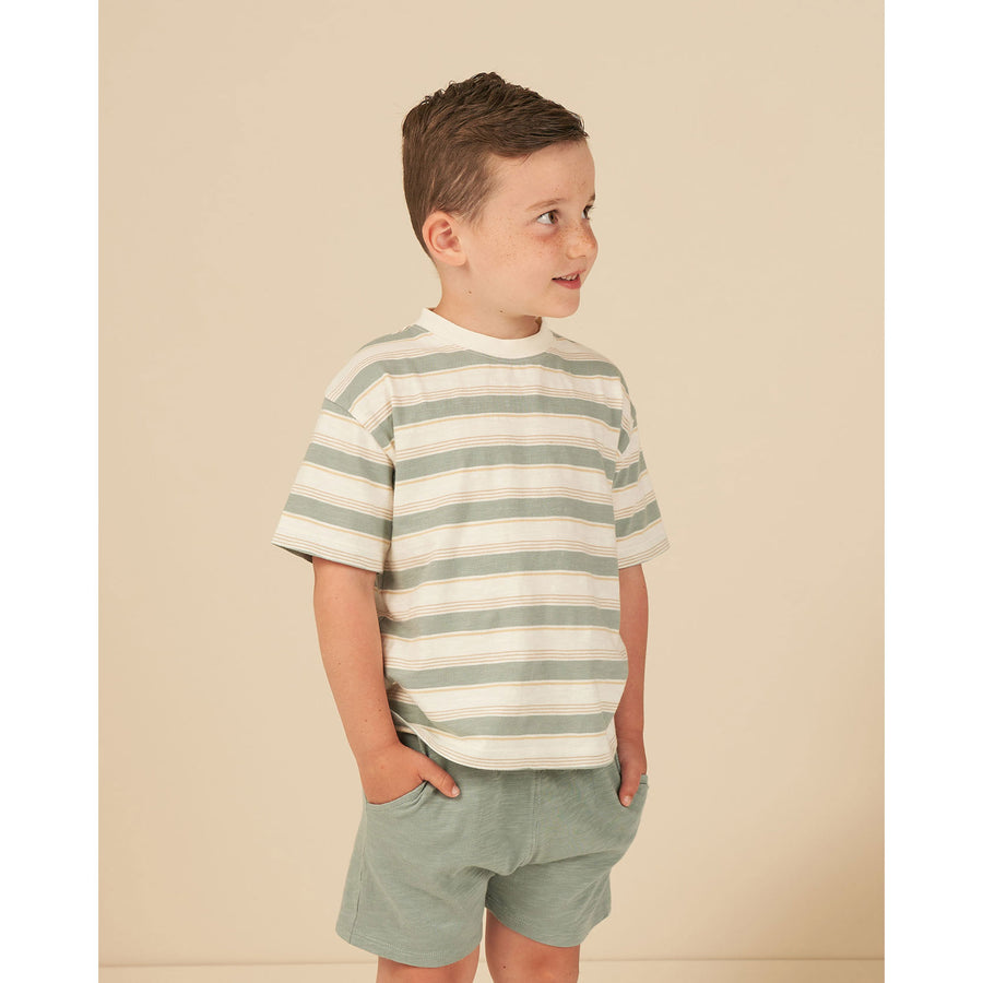 Rylee and Cru Aqua Stripe Relaxed Tee  Stripe