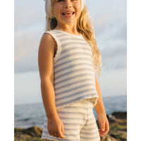 Rylee and Cru Blue Stripe Crochet Tank Set