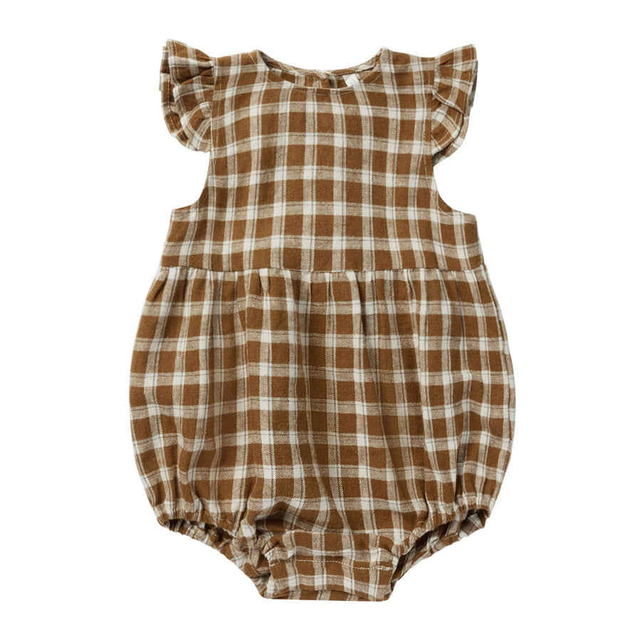 Rylee and Cru Saddle Plaid Amelia Romper