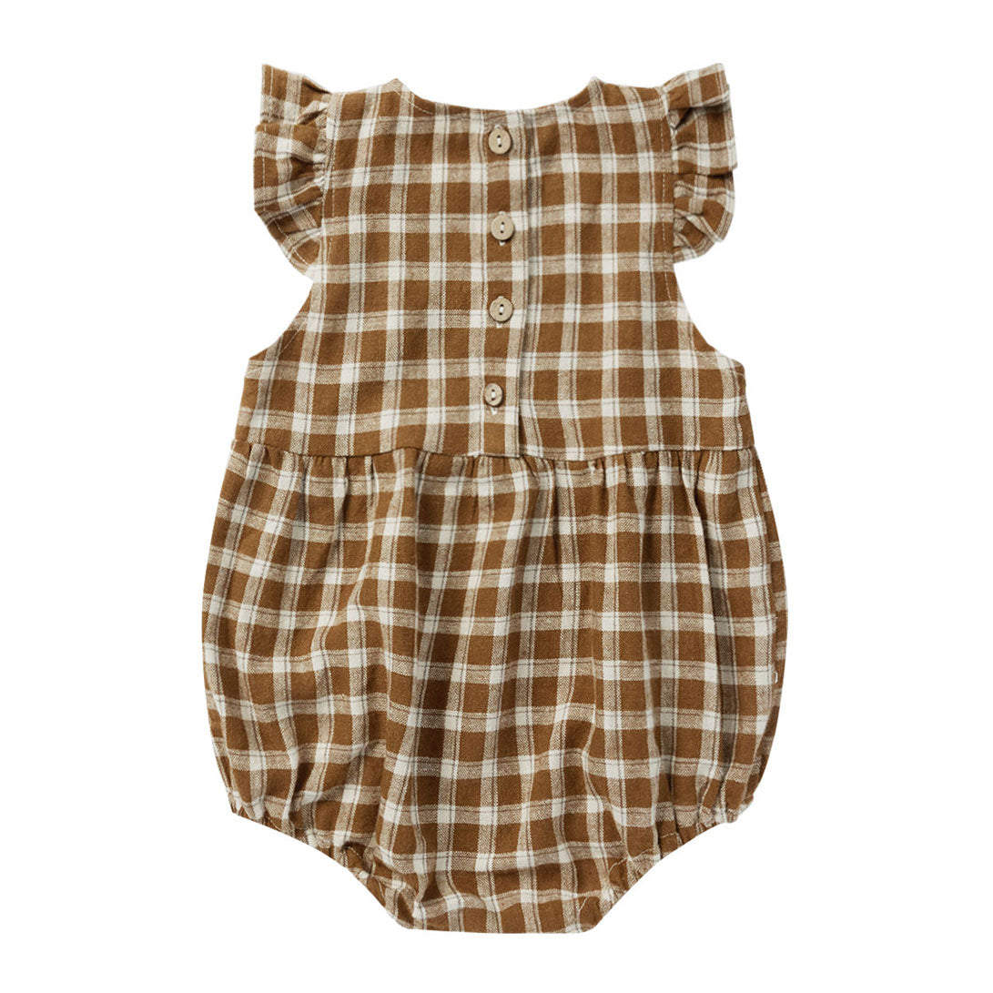 Rylee and Cru Saddle Plaid Amelia Romper