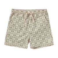 Rylee and Cru Sage Boardshort - Palm Check