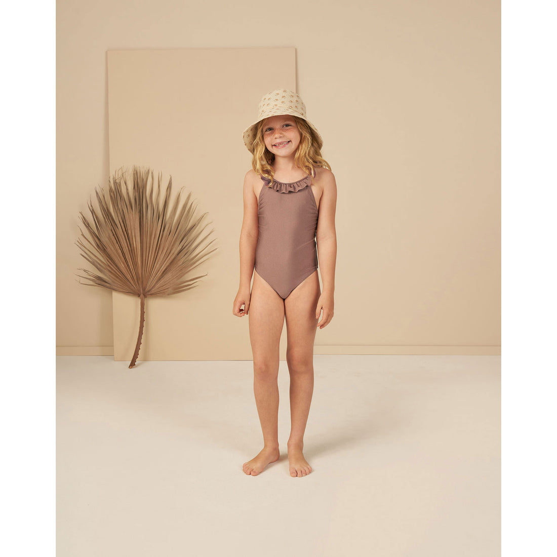 Rylee and cru swimsuit online and beach hat set 6-12m