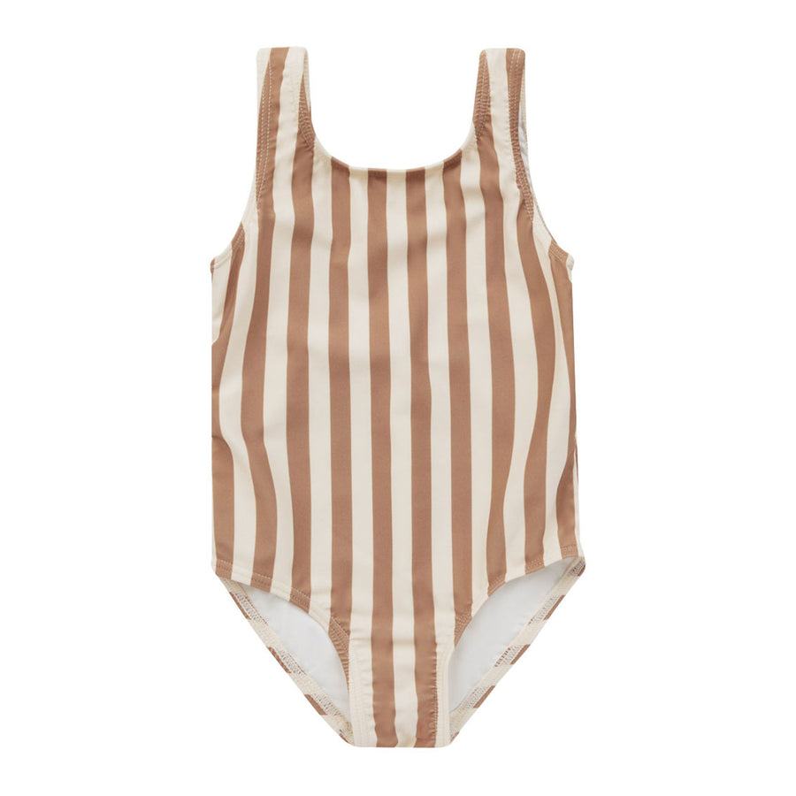 Rylee and Cru Clay-Stripe Moxie One-Piece - Clay Stripe