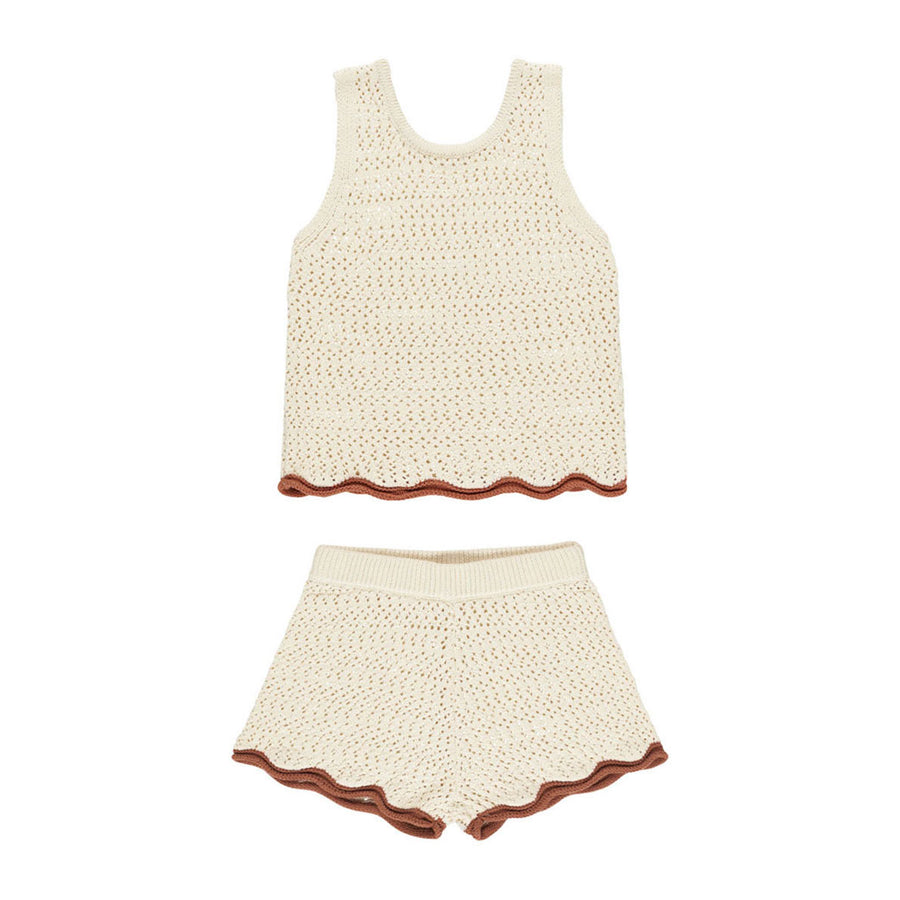 Rylee and Cru Natural Crochet Tank Set