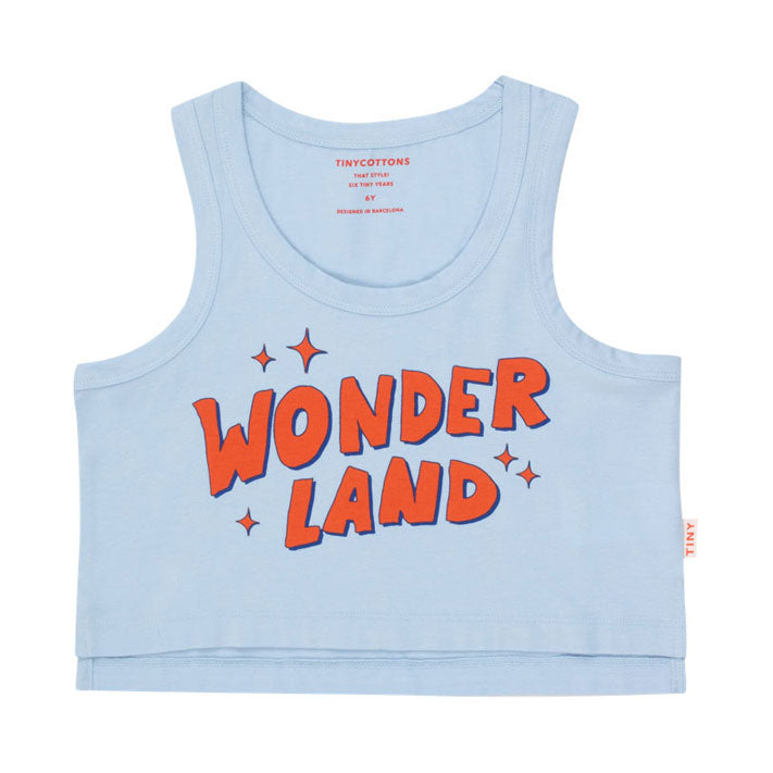 Tiny Cottons Blue-Grey Wonderland Cropped Tank Top