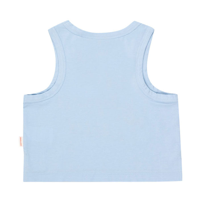 Tiny Cottons Blue-Grey Wonderland Cropped Tank Top