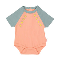 Tiny Cottons Papaya/Warm Grey Stars Body