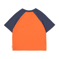 Tiny Cottons Orange-Red/Light Navy Stars Tee