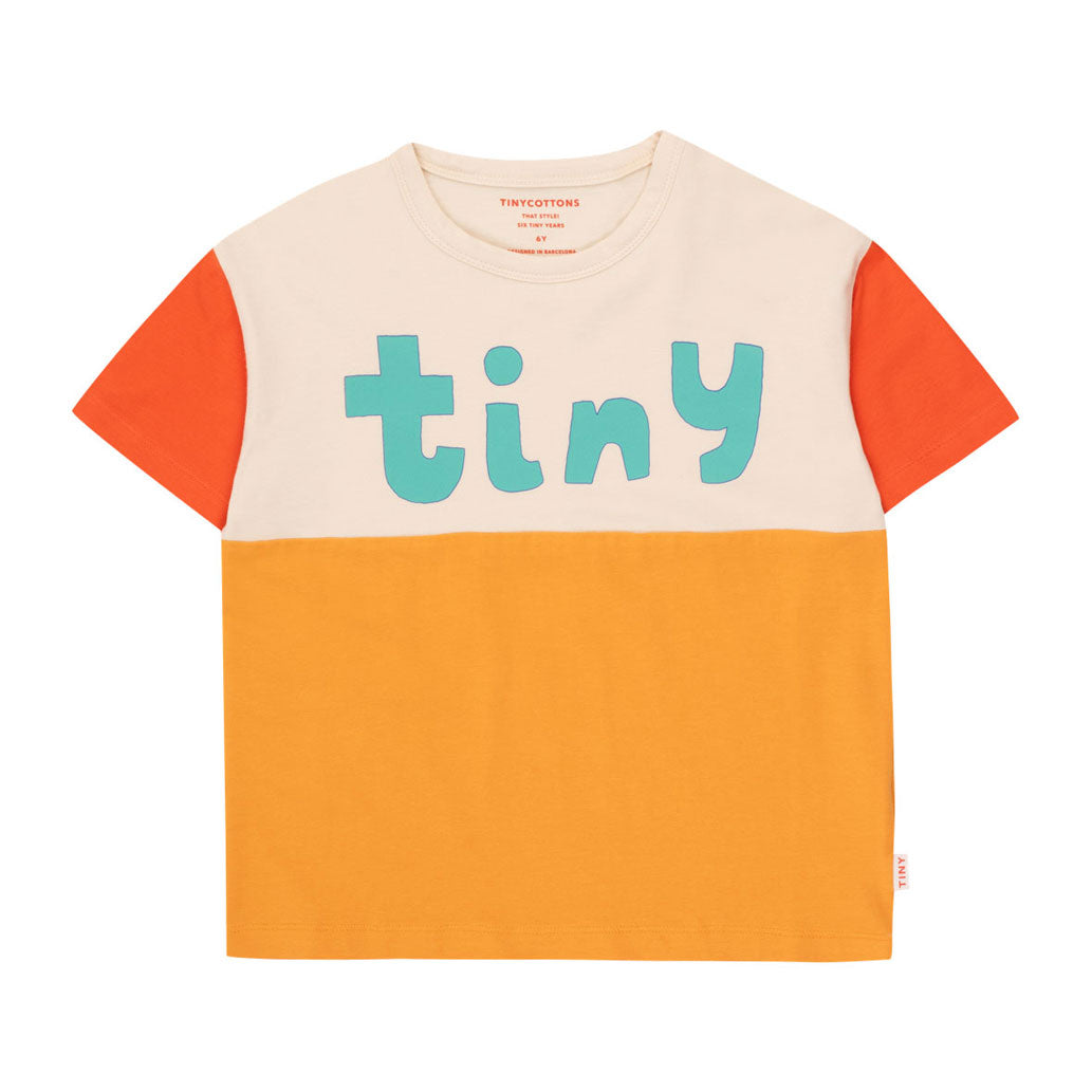 Tiny Cottons Light Cream/Orange Tiny Color Block Tee