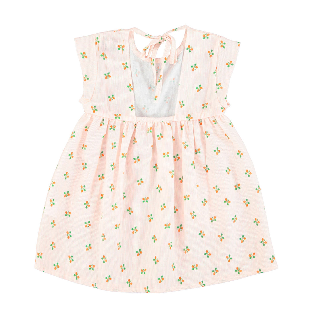 Piupiuchick Light Pink Stripes With Tiny Flowers Short Dress – Ladida