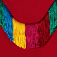 Stella Mccartney Red With Multicolor Fringes Sweatshirt