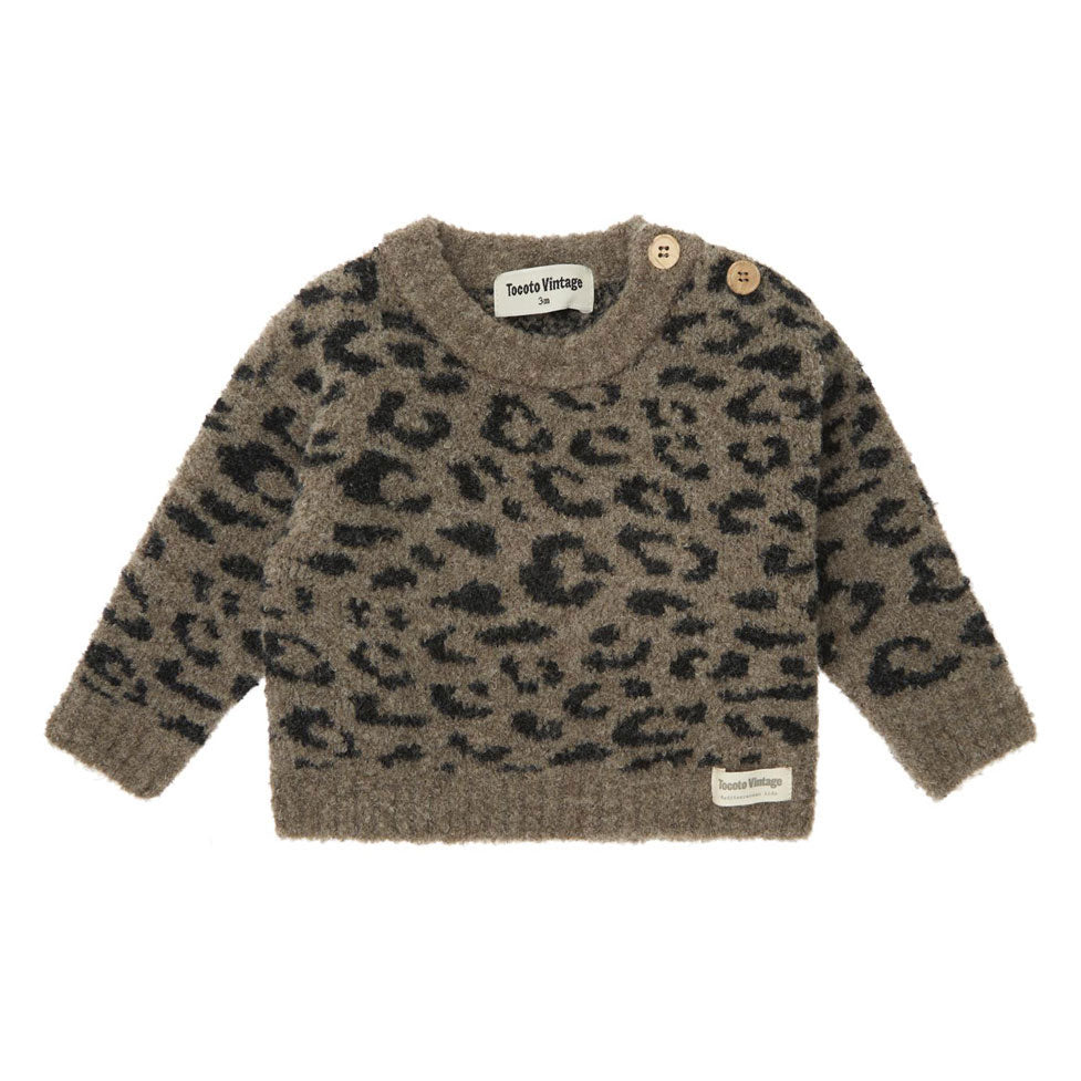 Tocoto Vintage Brown Animal Print Baby Sweater – Ladida