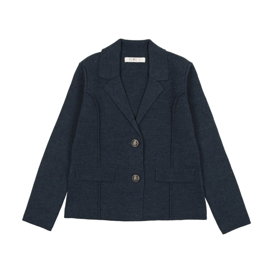 Coco Blanc Navy Knit Blazer