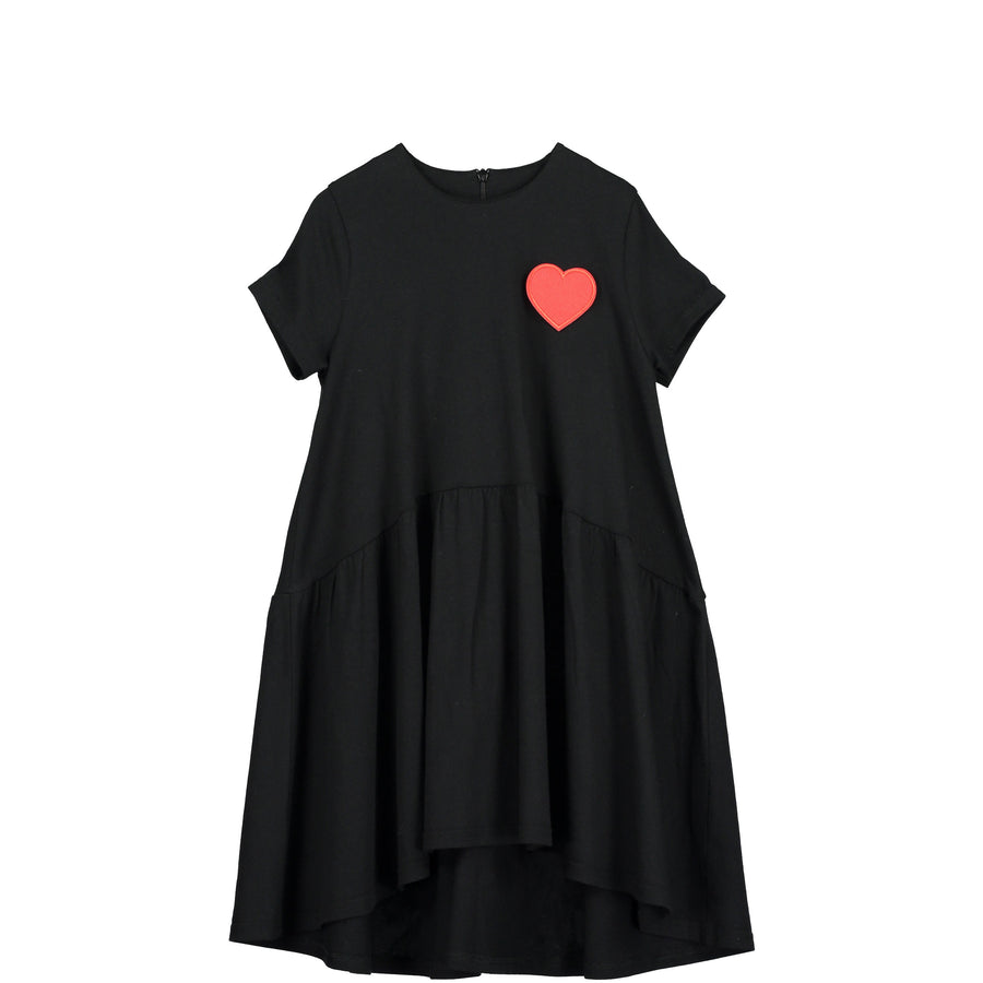 Beau Loves Inky Black Hearts Patch Oversized Dress