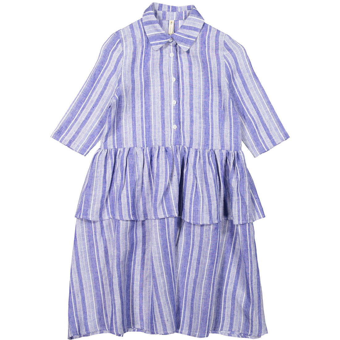 Ava and Lu Chambray Stripe Peplum Shirtdress