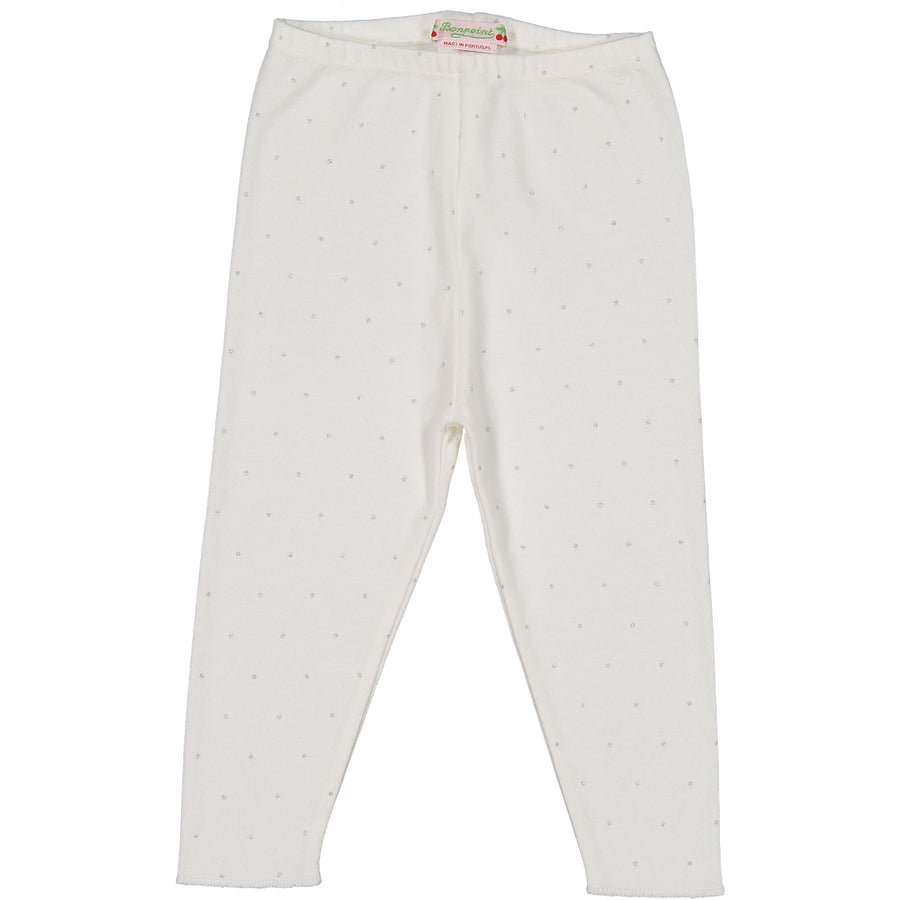 Bonpoint Cream/Silver Dot Legging Set