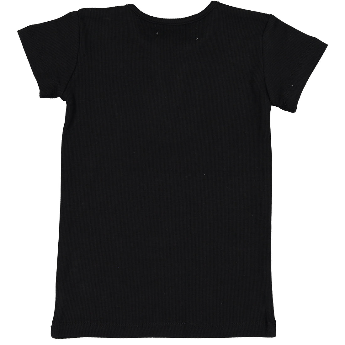 Coco Blanc Black Ribbed Short Sleeve Criss Cross Tee