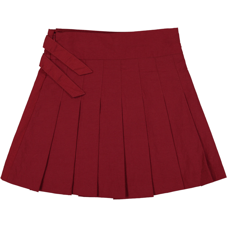 Coco Blanc Deep Red Kilt Skirt