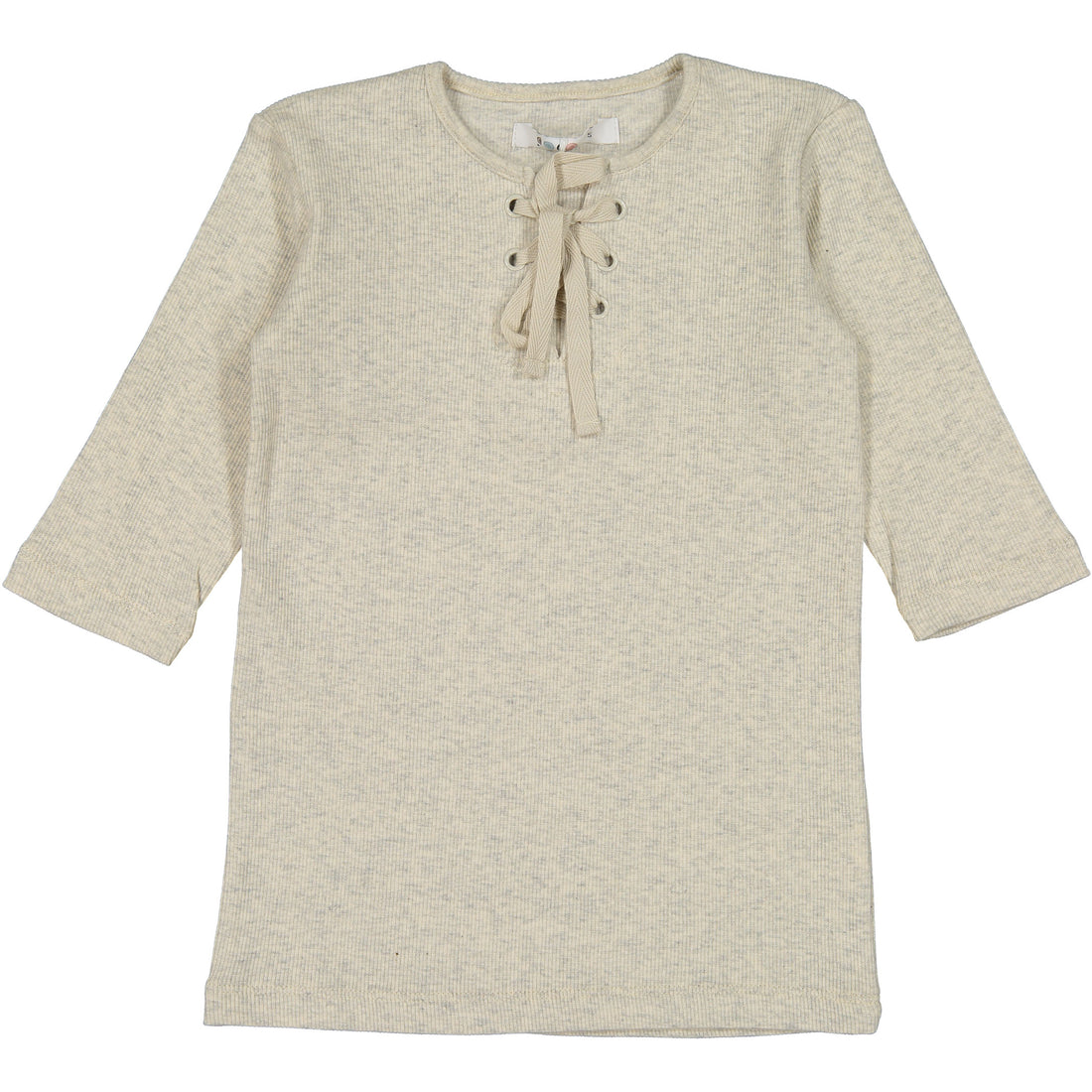 Coco Blanc Oatmeal Ribbed 3/4 Criss Cross Tee