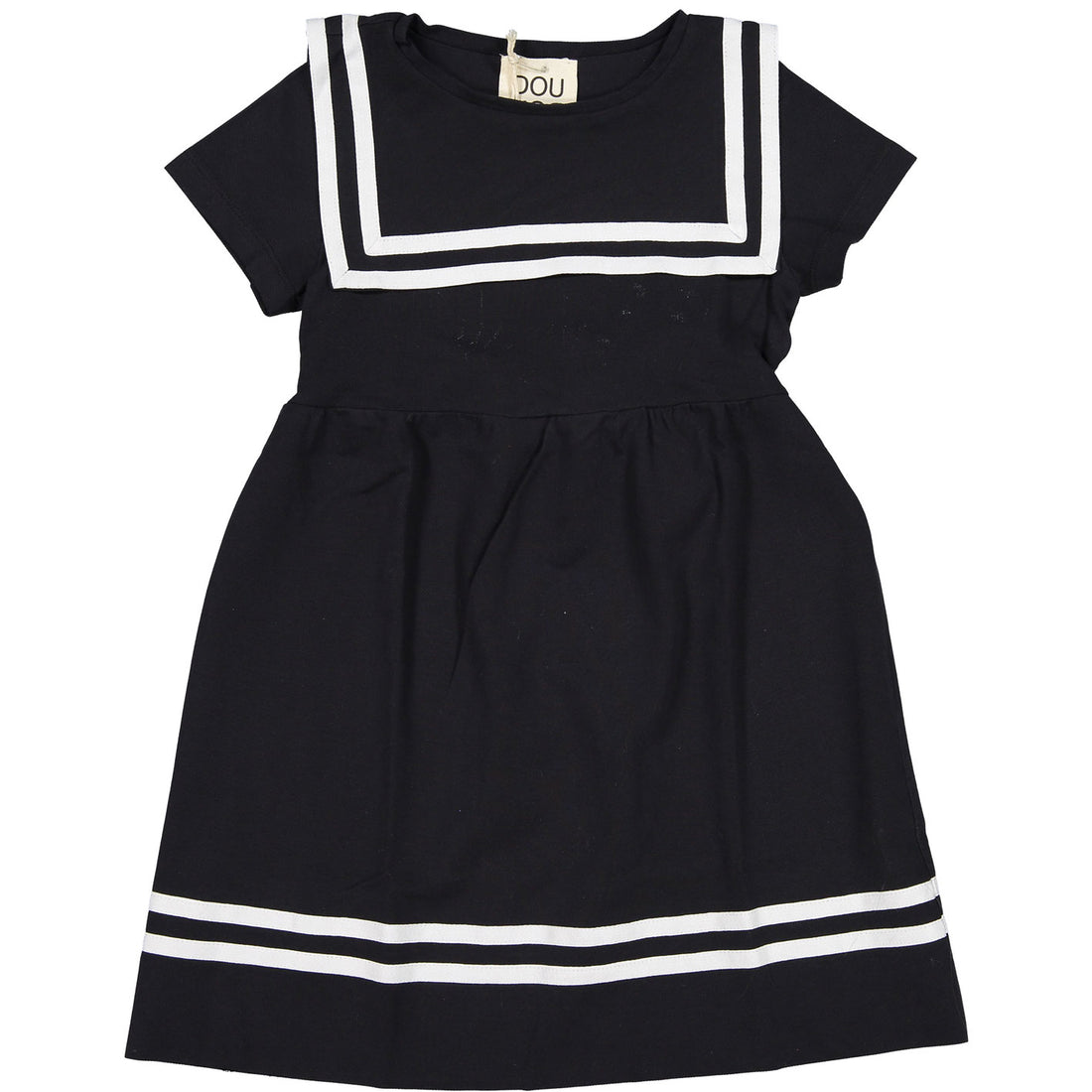 DOUUOD Black Sailor Collar Dress